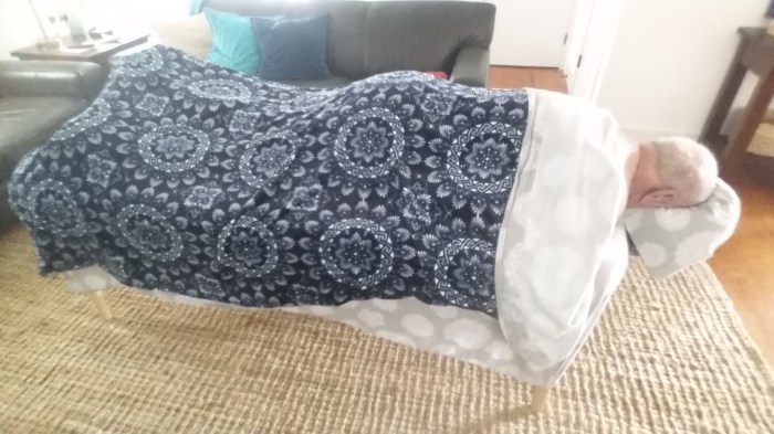 Massage in Living Room of elderly client