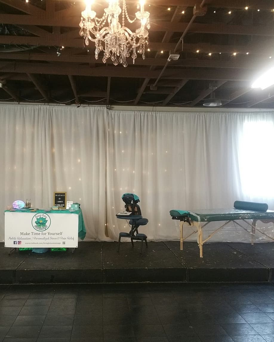 Sip and Shop Event in Brentwood, CA. Chair and Table Massage offered.